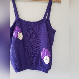 Anadolu cotton tank top w/beading